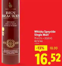 Lidl Whisky Speyside Single Malt offerta