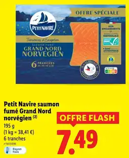 Lidl Petit Navire saumon fumé Grand Nord norvégien offerta