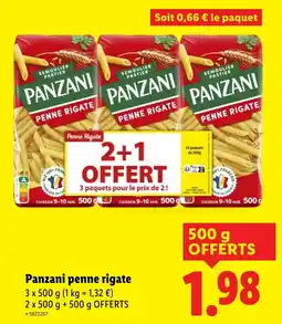 Lidl Panzani penne rigate offerta