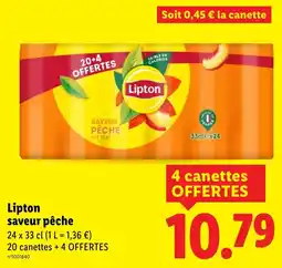 Lidl Lipton saveur pêche offerta