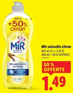Lidl Mir vaisselle citron offerta