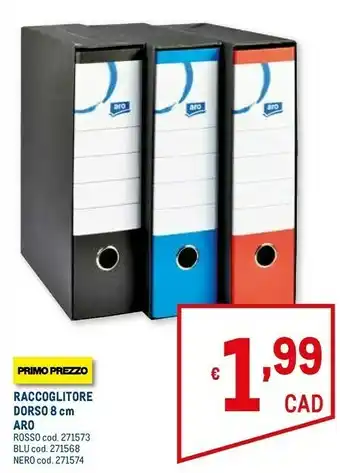 Metro Aro raccoglitore dorso 8 cm offerta