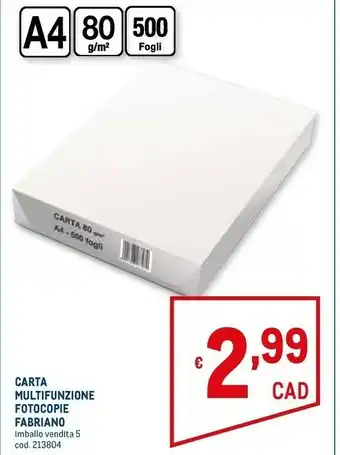 Metro Carta multifunzione fotocopie offerta