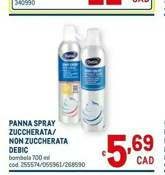 Metro Debic panna spray zuccherata offerta