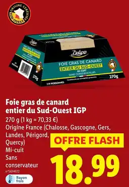 Lidl Foie gras de canard entier du Sud-Ouest IGP offerta