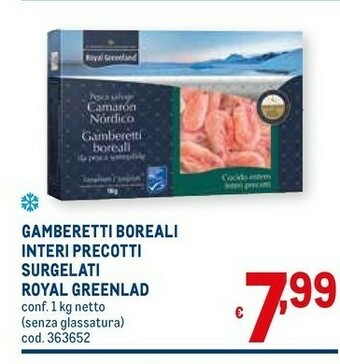 Gamberetti boreali interi precotti surgelati