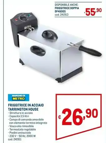 Metro Friggitrice in acciaio tarrington house offerta