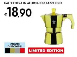 Bennet Caffettiera in alluminio 3 tazze oro offerta