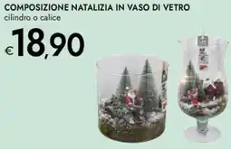 Bennet Composizione natalizia in vaso di vetro cilindro o calice offerta