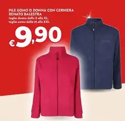 Bennet Pile uomo o donna con cerniera renato balestra offerta