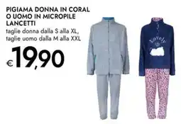 Bennet Pigiama donna in coral o uomo in micropile lancetti offerta
