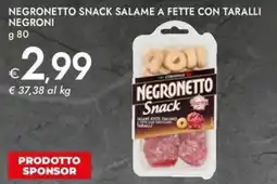 Bennet Negronetto snack salame a fette con taralli NEGRONI offerta