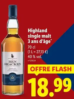 Lidl Highland single malt 3 ans d'âge offerta