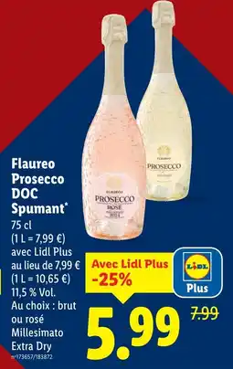 Lidl Flaureo Prosecco DOC Spumant offerta