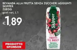 Bennet Bevanda alla frutta senza zuccheri aggiunti skipper ZUEGG offerta