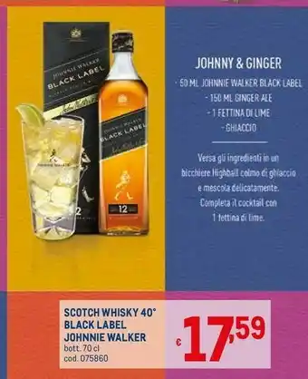 Metro Scotch whisky black label offerta