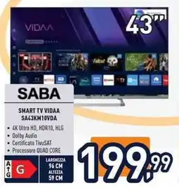 Unieuro SABA SMART TV VIDAA SA43KM10VDA offerta