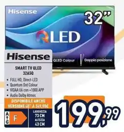 Unieuro Hisense SMART TV QLED 32A5Q offerta