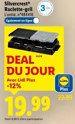 Lidl Silvercrest Raclette-gril offerta