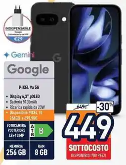 Unieuro Google PIXEL 9a 5G offerta