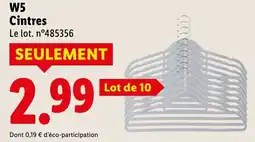 Lidl W5 Cintres offerta