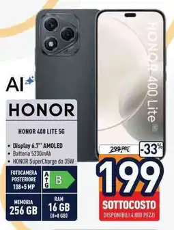 Unieuro HONOR 400 LITE 5G offerta
