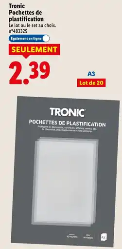 Lidl Tronic Pochettes de plastification offerta