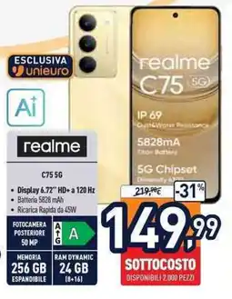 Unieuro realme C75 5G offerta