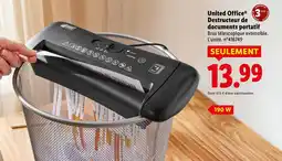 Lidl United Office Destructeur de documents portatif offerta
