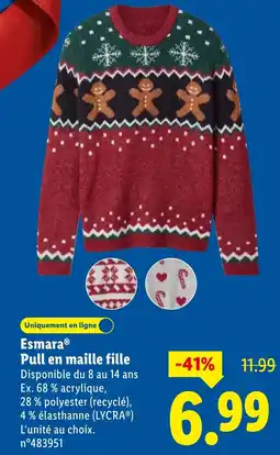 Lidl Esmara Pull en maille fille offerta