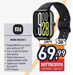 Unieuro Xiaomi REDMI WATCH 5 offerta