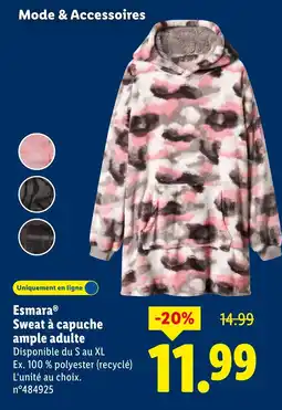 Lidl Esmara Sweat à capuche ample adulte offerta