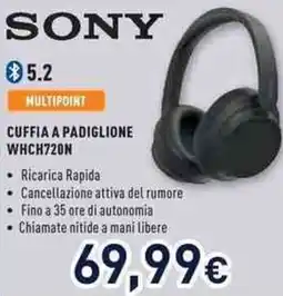 Unieuro SONY CUFFIA A PADIGLIONE WHCH720N offerta