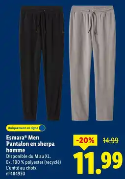 Lidl Esmara Men Pantalon en sherpa homme offerta