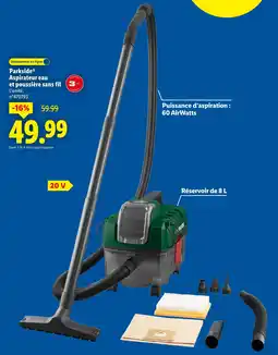 Lidl Parkside Aspirateur eau et poussière sans fil offerta