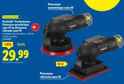 Lidl Parkside Performance Ponceuse excentrique sans fil ou Ponceuse vibrante sans fil offerta