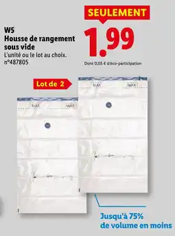 Lidl W5 Housse de rangement sous vide offerta