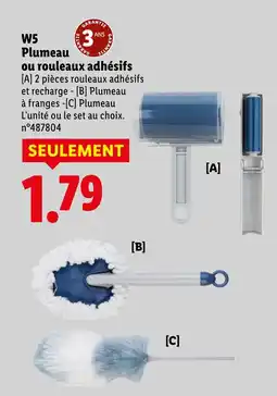 Lidl W5 Plumeau ou rouleaux adhésifs offerta