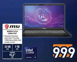 Unieuro msi MODERN 15 H AI C2HMG-276IT offerta