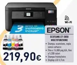 Unieuro EPSON ECOTANK ET-2850 MULTIFUNZIONE offerta