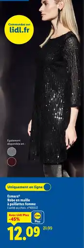 Lidl Esmara Robe en maille à paillettes femme offerta