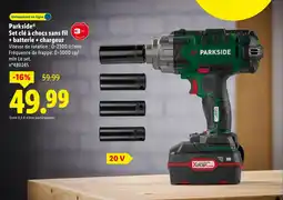 Lidl Parkside Set clé à chocs sans fil + batterie + chargeur offerta
