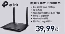 Unieuro tp-link ROUTER 46 WI-FI 300MBPS offerta
