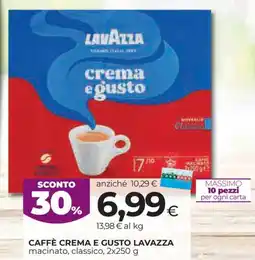 Coop Caffè crema e gusto LAVAZZA offerta