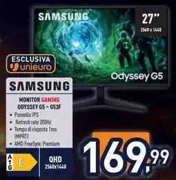 Unieuro SAMSUNG MONITOR GAMING ODYSSEY G5-653F offerta