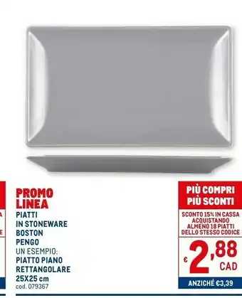 Metro Piatti in stoneware boston offerta