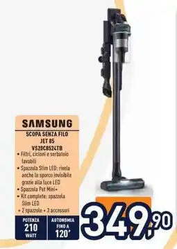 Unieuro SAMSUNG SCOPA SENZA FILO JET 85 VS20C8524TB offerta