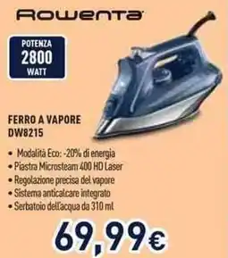 Unieuro Rowenta FERRO A VAPORE DW8215 offerta