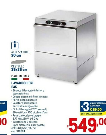 Lavabicchieri e35