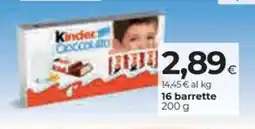 Coop Kinders coccolato 16 barrette offerta